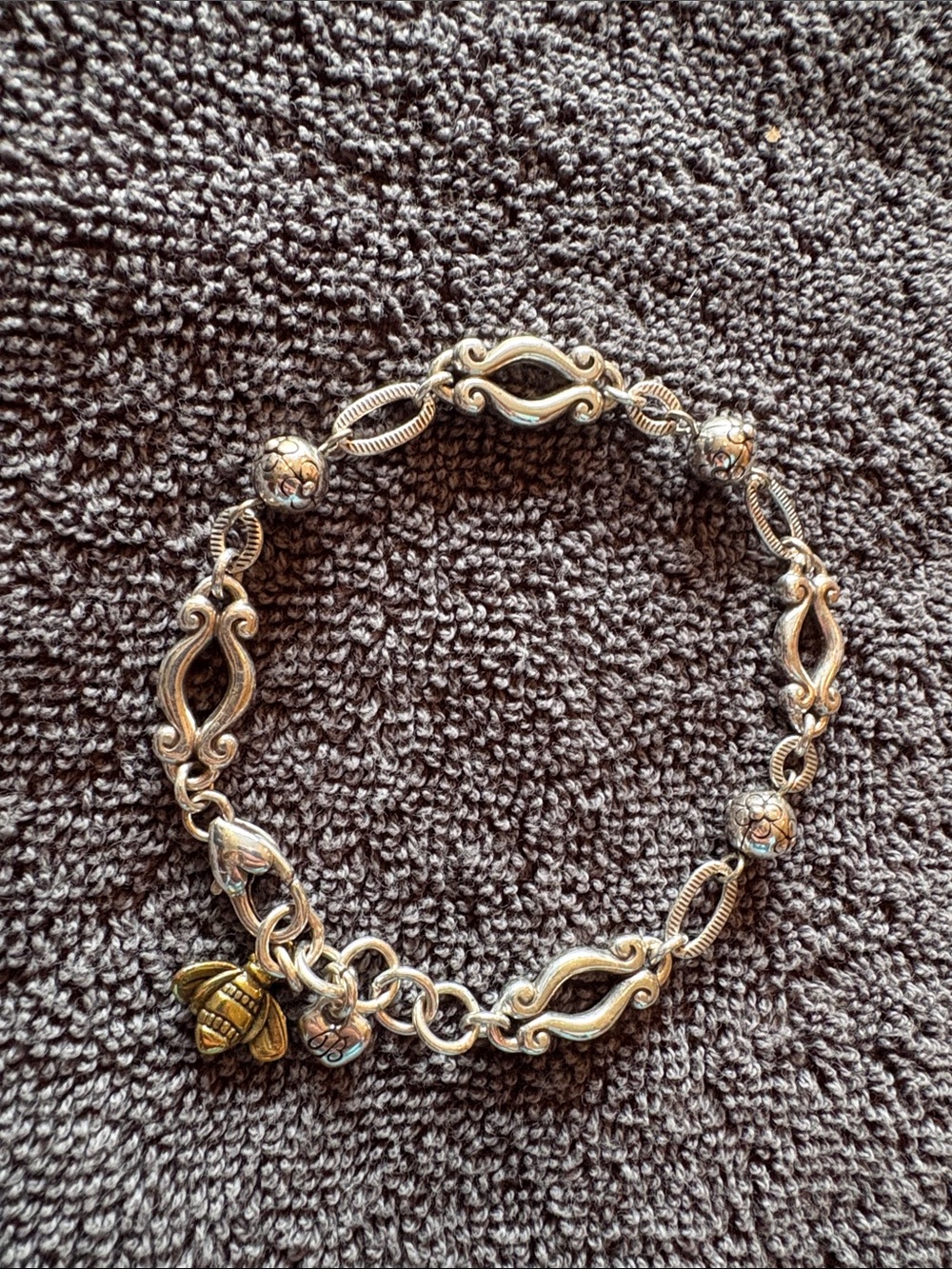 Brighton Silver bracelet with gold charm